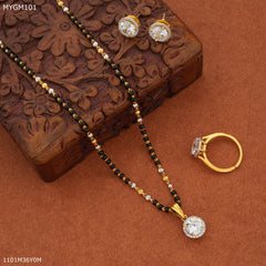 Mayro Ring with One Line Dimond Design mangalsutra - MYGM101