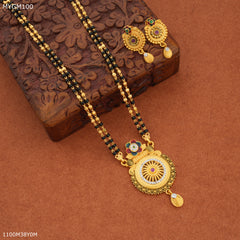 Mayro Two Line Round AD Design mangalsutra - MYGM100