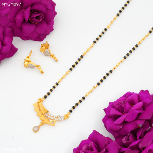 Mayro One Line Heart Cutting with AD Design mangalsutra - MYGM097