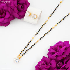 Mayro One Line Dimond Design mangalsutra - MYGM098