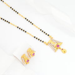 Mayro One Line Pink AD Design mangalsutra - MYGM092