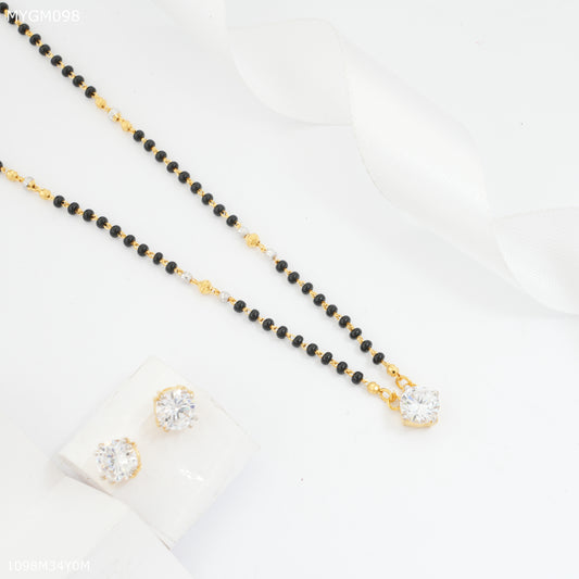 Mayro One Line Dimond Design mangalsutra - MYGM098