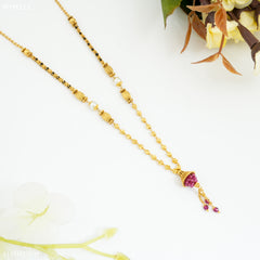 Mayro Golden Ball with Pink motti chain for Women- MYM112