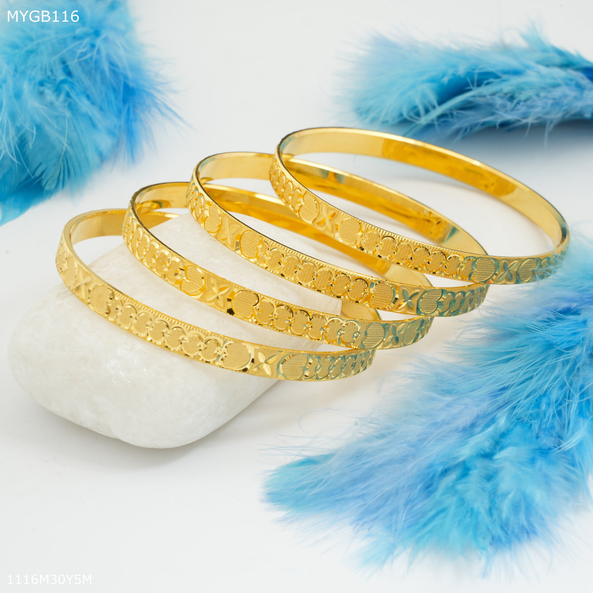 Mayro 1mg Heart Ring Flower x Bangles For Women MYGB116