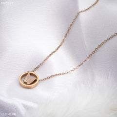 Mayro Round Butterfly with Rosegold Chain for Women- MYC127