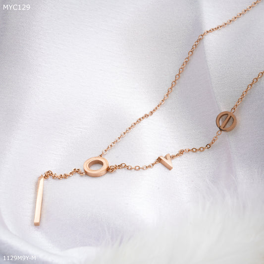 Mayro Love Symbols with Rosegold Chain for Women- MYC129