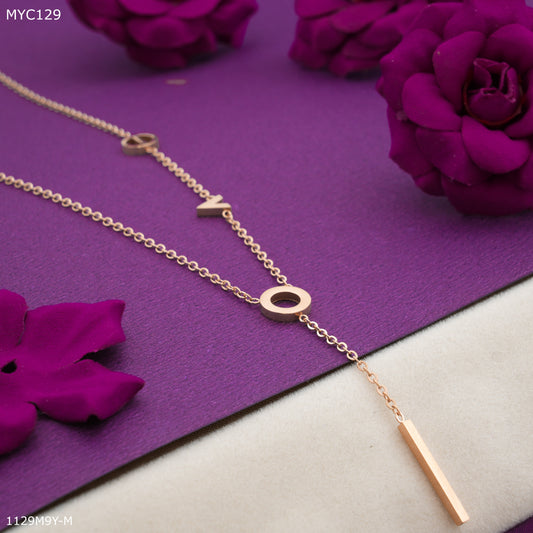 Mayro Love Symbols with Rosegold Chain for Women- MYC129