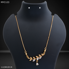 Mayro Designer Leaf with AD Flower Chain for Women- MYC123