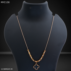 Mayro Black Flower with Rosegold Chain for Women- MYC130