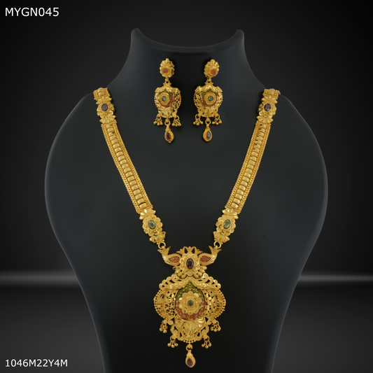 Mayro 1MG Traditional Rani Haar Long Set With Earring for women - MYGN046