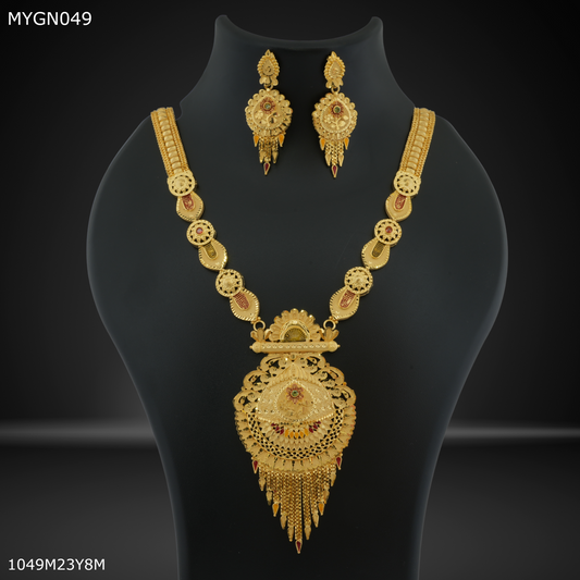 Mayro 1MG Rani Haar Long Set With Earring for women - MYGN049