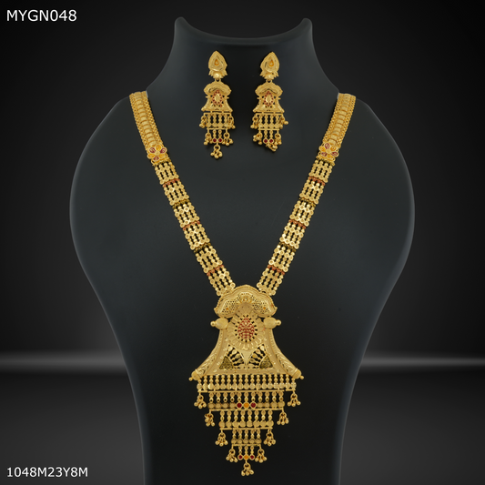 Mayro Freemen 1MG Rani Haar Long Set With Earring for women - MYGN048