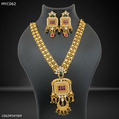 Mayro Handmade antique mor long Set with earring for women - MYC062