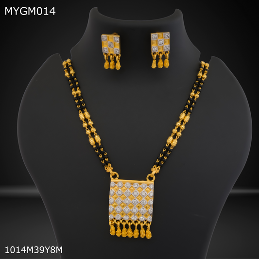 Mayro 1MG One Line Mangalsutra With Earrings For Women - MYGM013