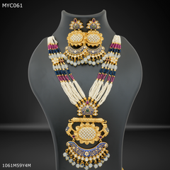 Mayro Handmade antique  long Set with earring for women - MYC061