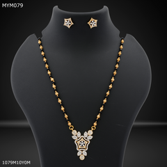 Mayro One Line AD Flower Design mangalsutra - MYM079