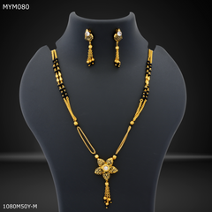 Mayro Two Line Star Cut Design mangalsutra - MYM80