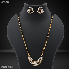 Mayro One Line Golden with AD Design mangalsutra - MYM078