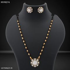 Mayro One Line Round AD Design mangalsutra - MYM075