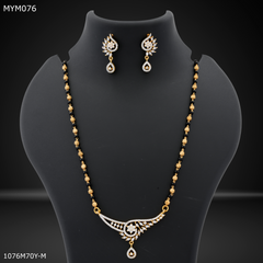 Mayro One Line AD Flower Design mangalsutra - MYM076