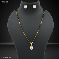 Mayro Ring with One Line Dimond Design mangalsutra - MYGM101