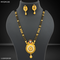 Mayro Two Line Round AD Design mangalsutra - MYGM100