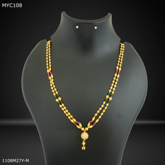 Mayro Two Line AD with Golden Ball Chain for Women- MYC108