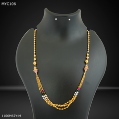 Mayro Four Line Golden Ball Chain for Women- MYC106