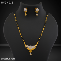 Mayro 1MG One line mangalsutra with earrings for women - MYGM015