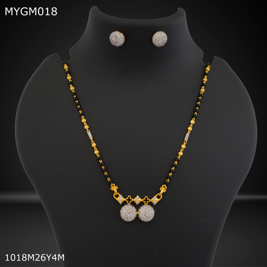 Mayro 1MG One line mangalsutra with earrings for women - MYGM018